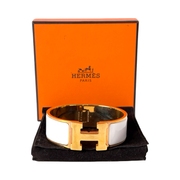 Hermes H Clic White Bracelet